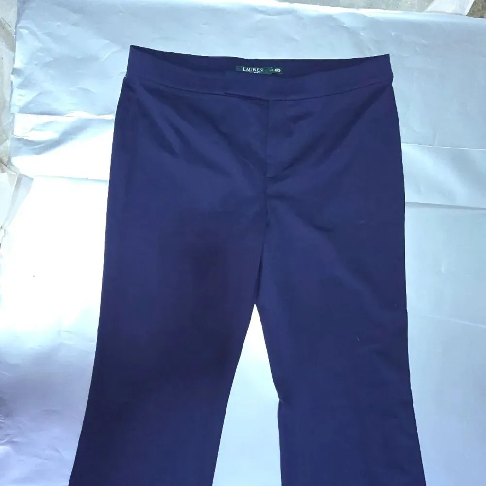 Lauren Ralph Lauren high-rise flare trousers Size: 10 Navy Blue
